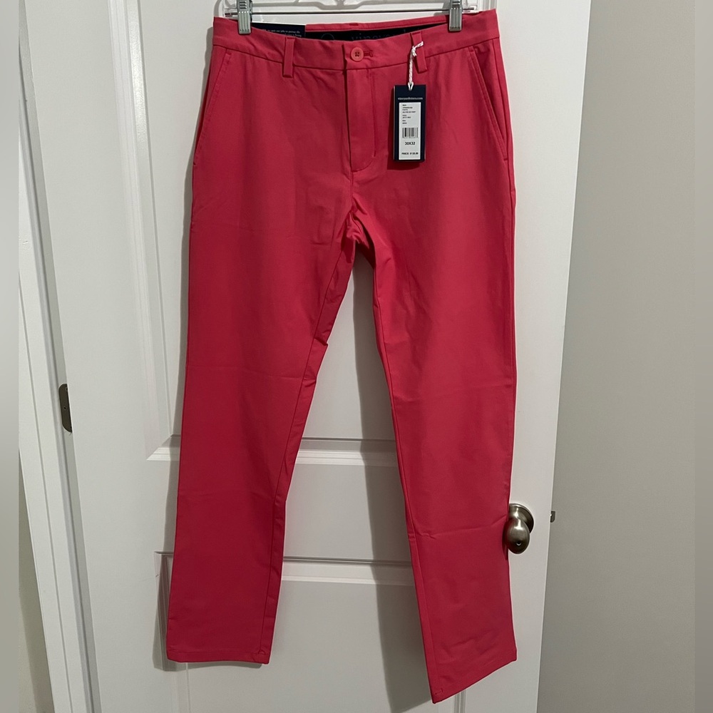 Vineyard Vines On The Go Performance Pants Jetty Red 30 x 32 NWT